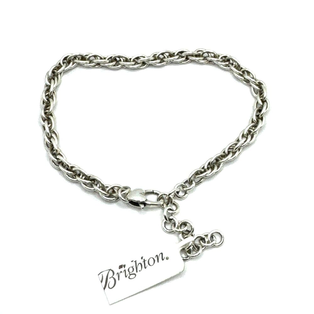 Brighton Rolo Small Links Add Clip-On Charm Silver Legacy Bracelet 9.5in NWT